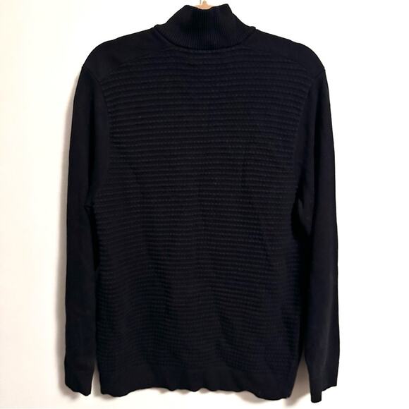 INC Mens Pullover Casual Black Long Sleeve 1/4 Zip Sweater XL - Picture 2 of 4